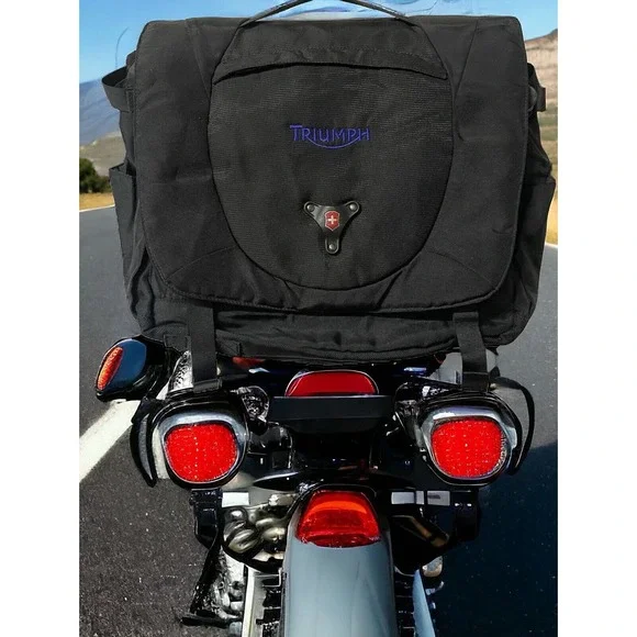 Triumph Motorcycles Victorinox Black Nylon Messenger Pack Bag New Fast Shipping